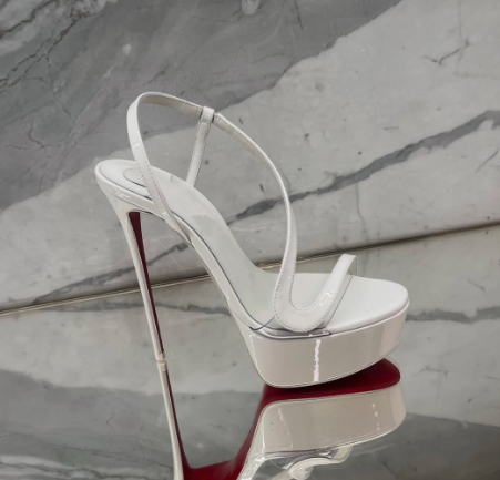 Spaghetti Strap Dress - Metallic Leather Platform Stilettos Sandals sexy