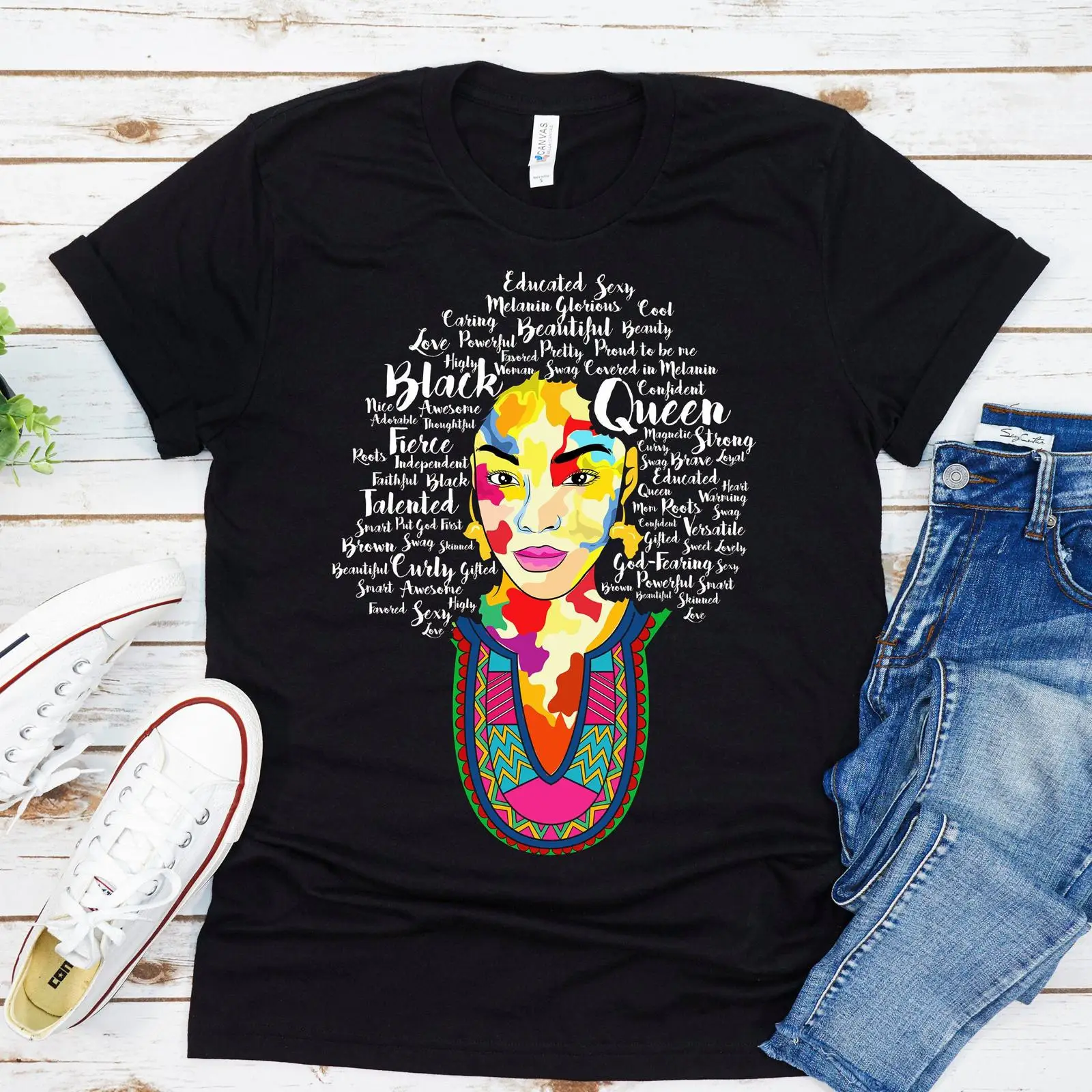 Women Fashion History - Black Queen T Shirt History Month