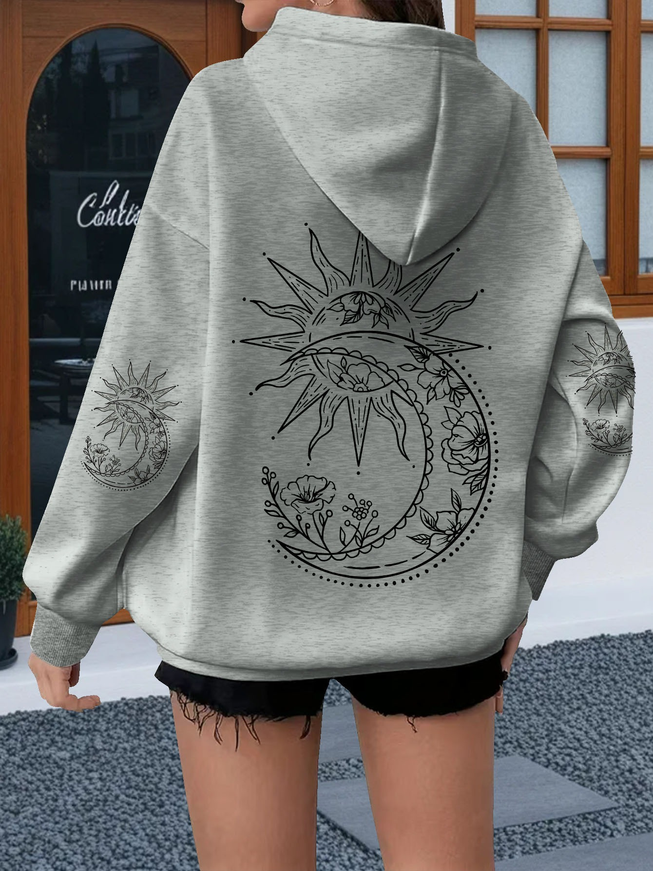 Women Flowers and The Sun Prin - огляд і ціна Hoodie Women Oversized