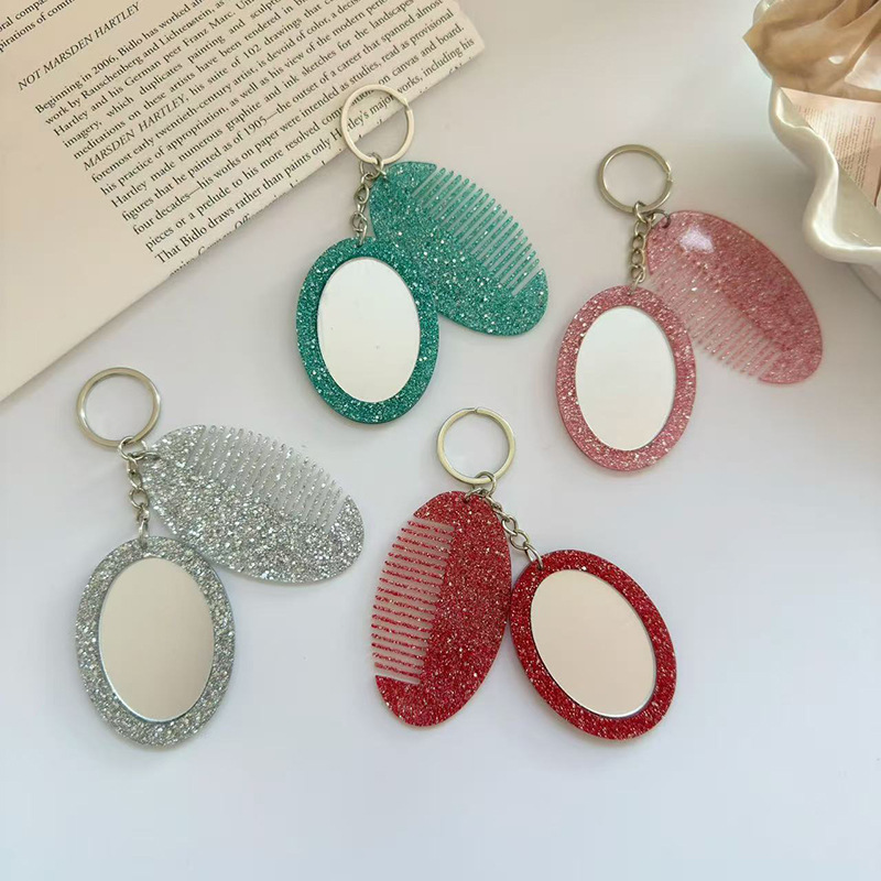 Oval Comb Mirror Keychain Pend - огляд і ціна Women'S Ysl Fashion