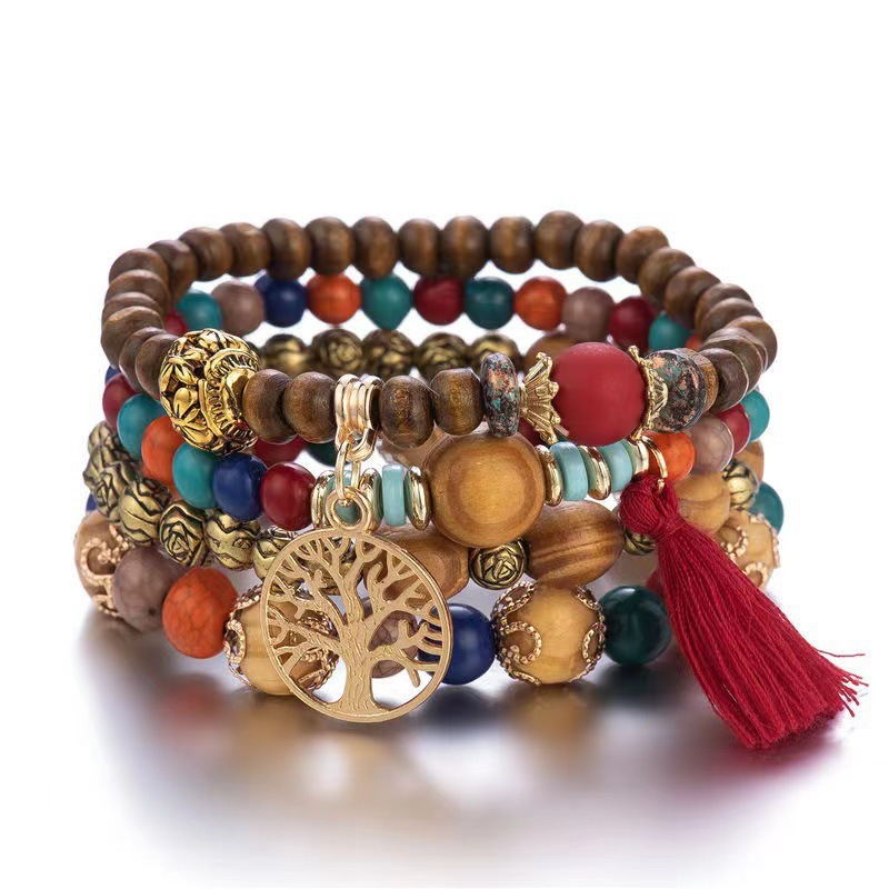 4Pcs Boho Tree Of Life Bracele - огляд і ціна Women'S Ysl Fashion