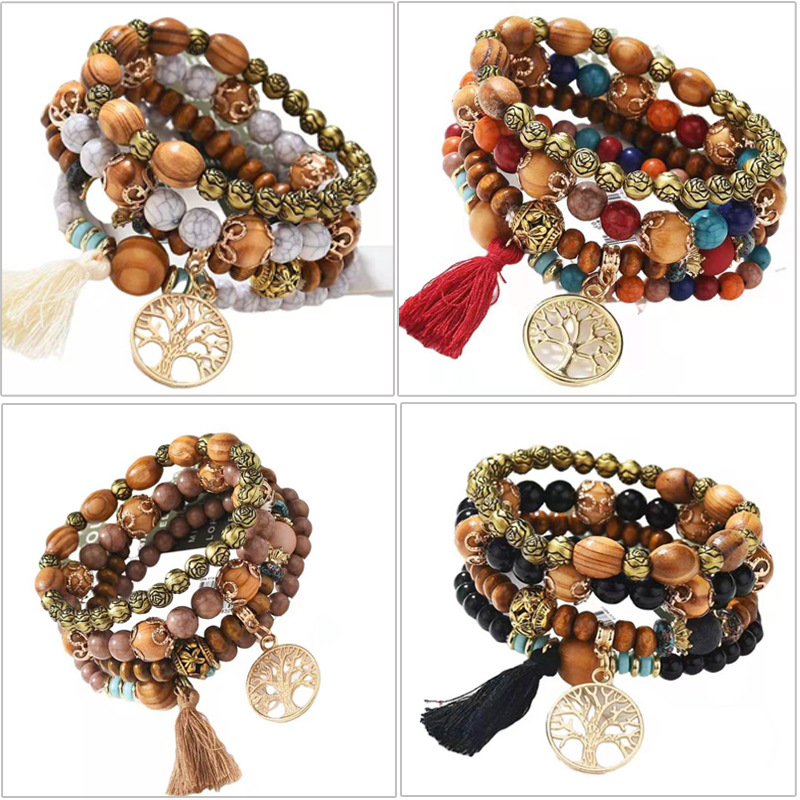 4Pcs Boho Tree Of Life Bracele - огляд і ціна Women'S Ysl Fashion