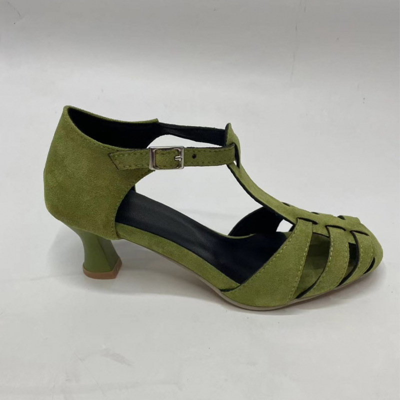 Women's Green Suede Kitten Hee - огляд і ціна Spaghetti Strap Dress