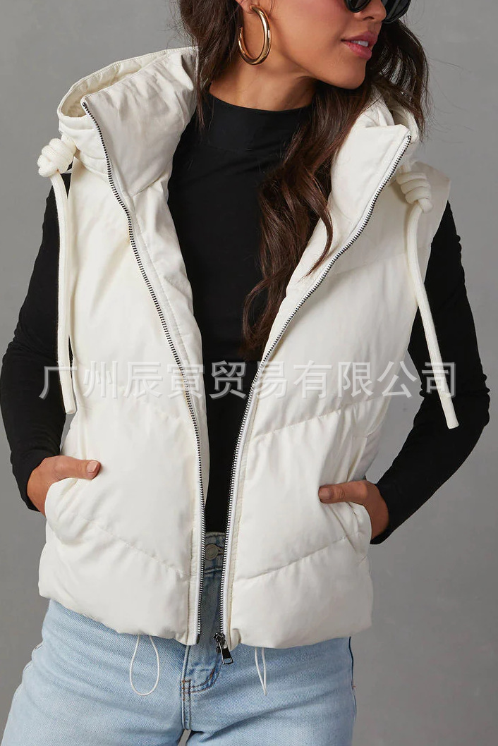 Women's Solid Color Hooded Pad - огляд і ціна Women'S Fashion Gilet