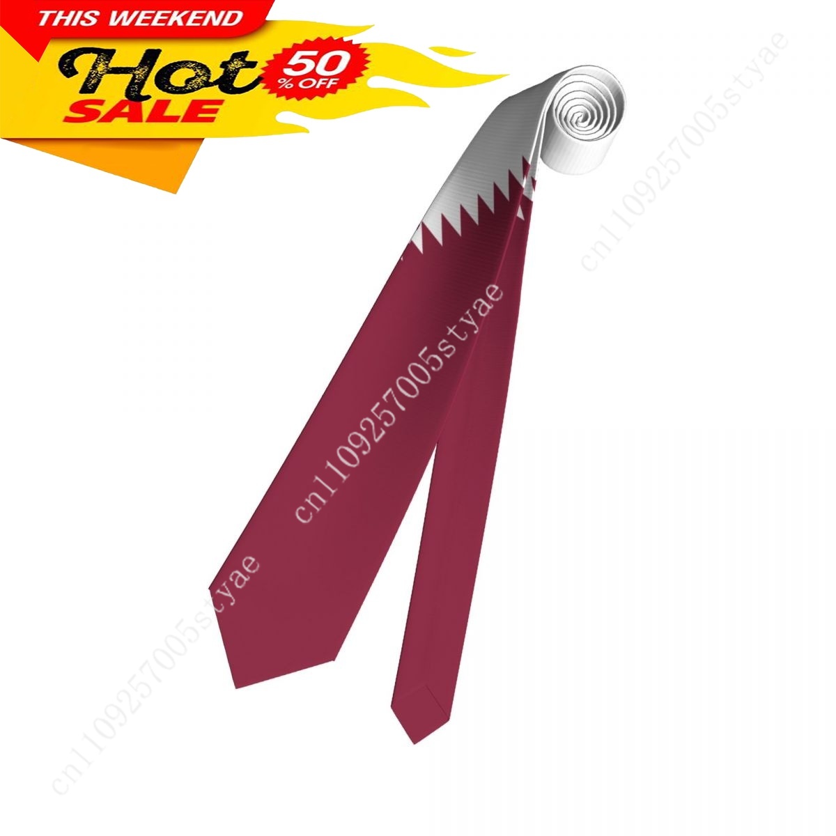 Qatar Flag Tie Emblem Necktie  - огляд і ціна Women Fashion Qatar