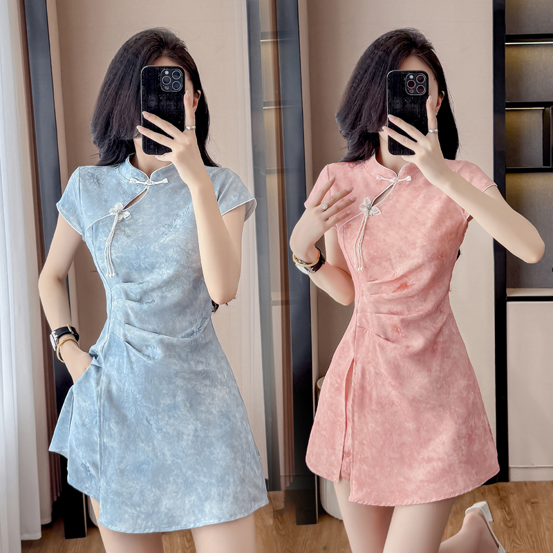 New Chinese Style Cheongsam Se - огляд і ціна Ruched Dress Mini