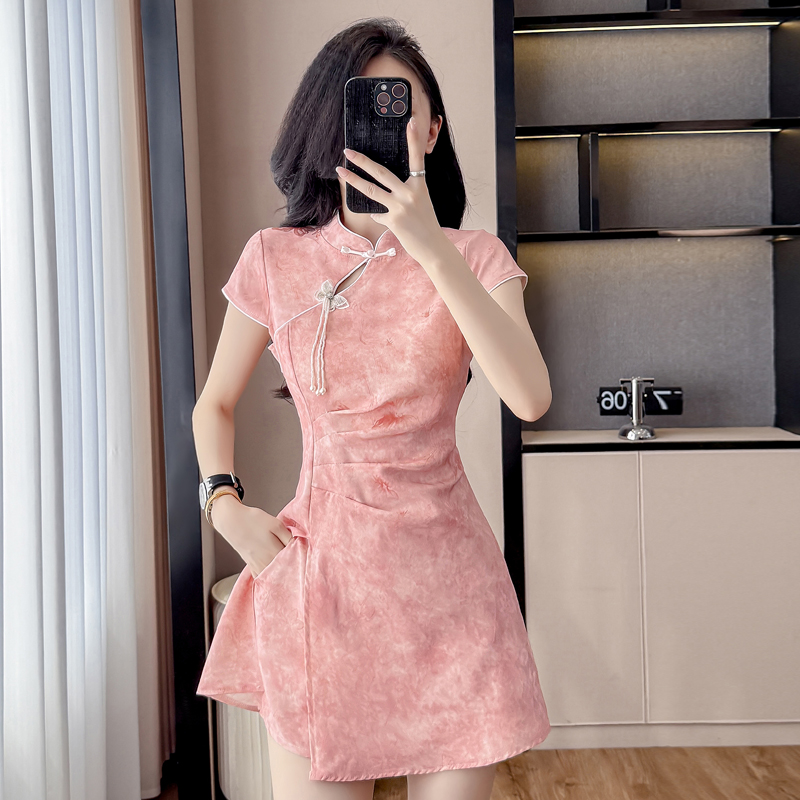 New Chinese Style Cheongsam Se - огляд і ціна Ruched Dress Mini