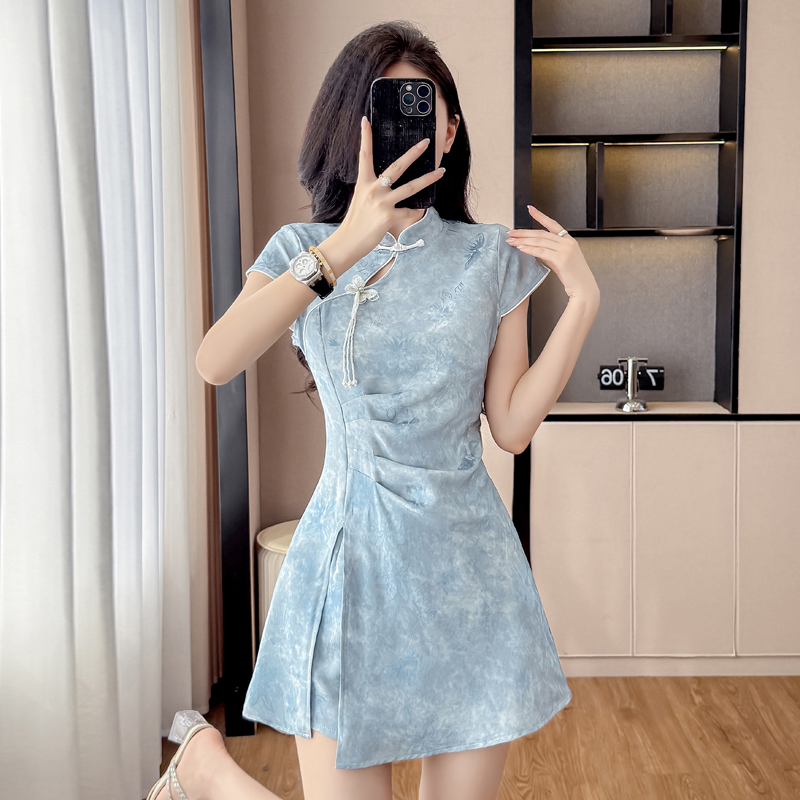 New Chinese Style Cheongsam Se - огляд і ціна Ruched Dress Mini