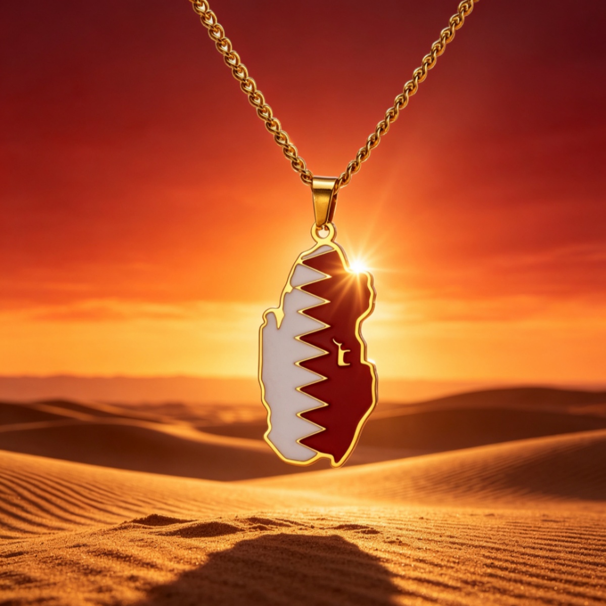 Drip Oil Qatar Map Necklace Fo - огляд і ціна Women Fashion Qatar