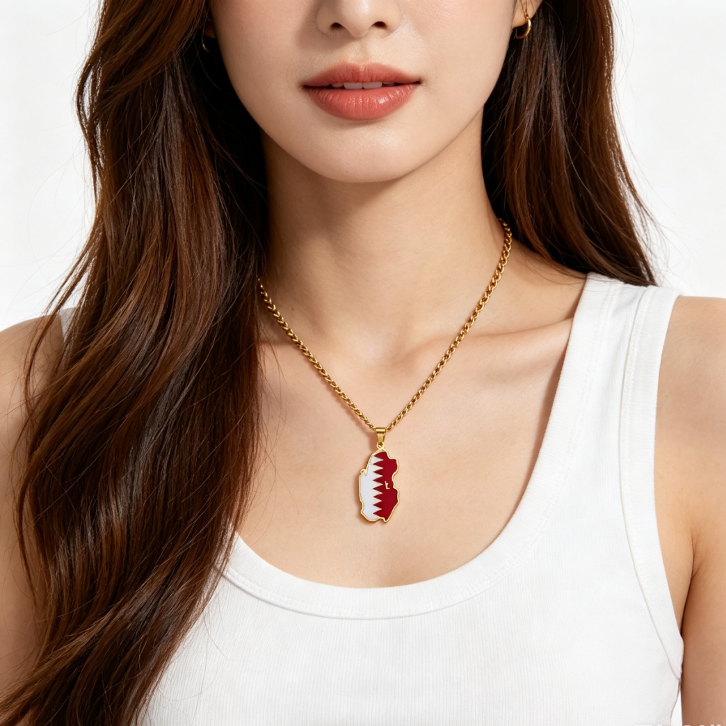 Drip Oil Qatar Map Necklace Fo - огляд і ціна Women Fashion Qatar